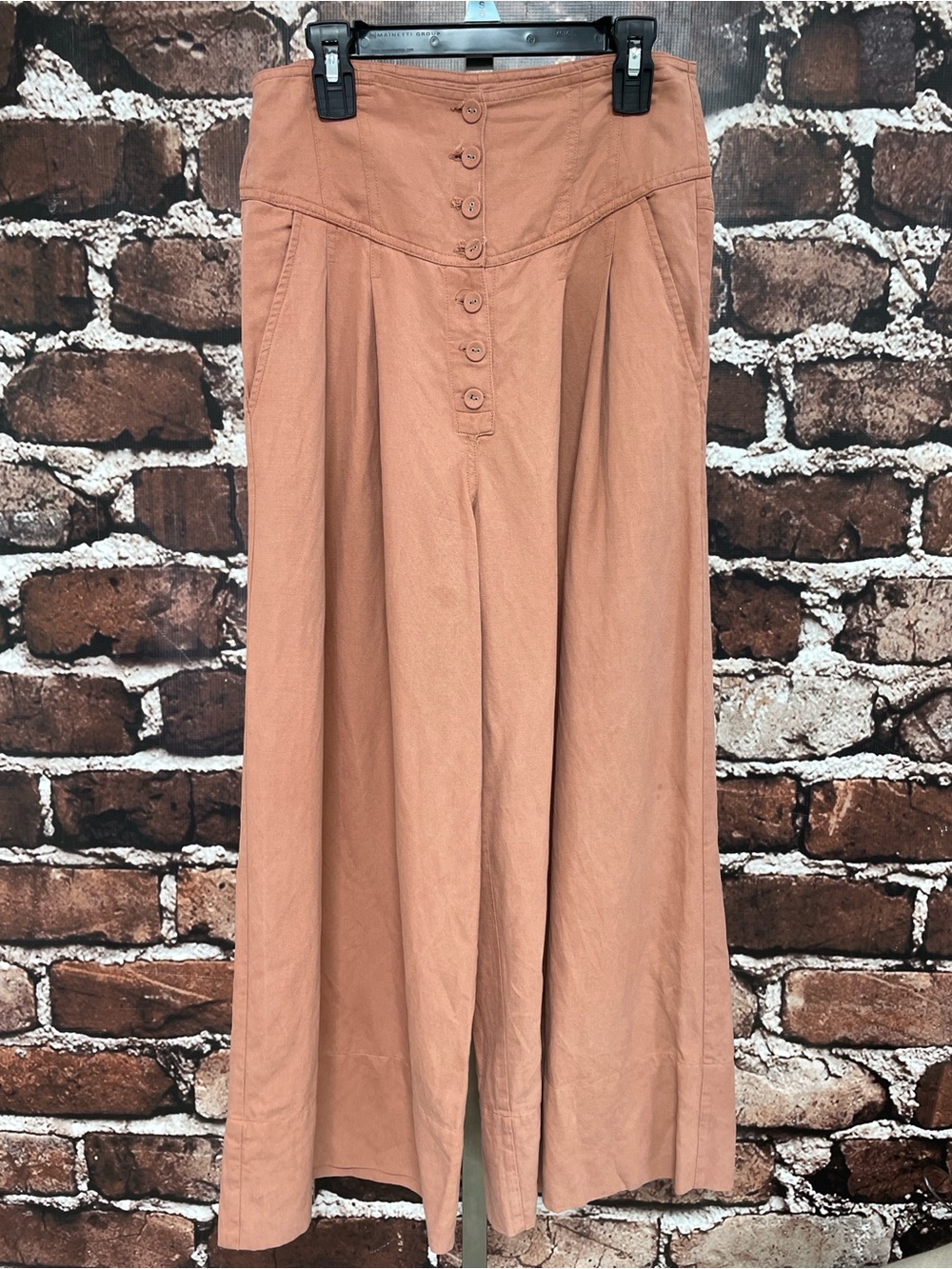 Ulla Johnson Wide-Leg High-Waist Reid Pants Dusty Rose Pink Size 2 - Picture 16 of 16